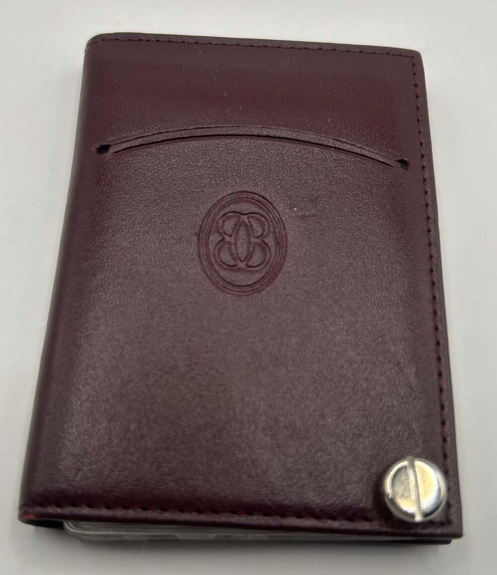 Vintage Buxton Genuine Leather Credit Card Holder Wallet Burgundy